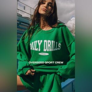 Daily Drills Oversized Sport Crew and Super Shorts - Kelly Green